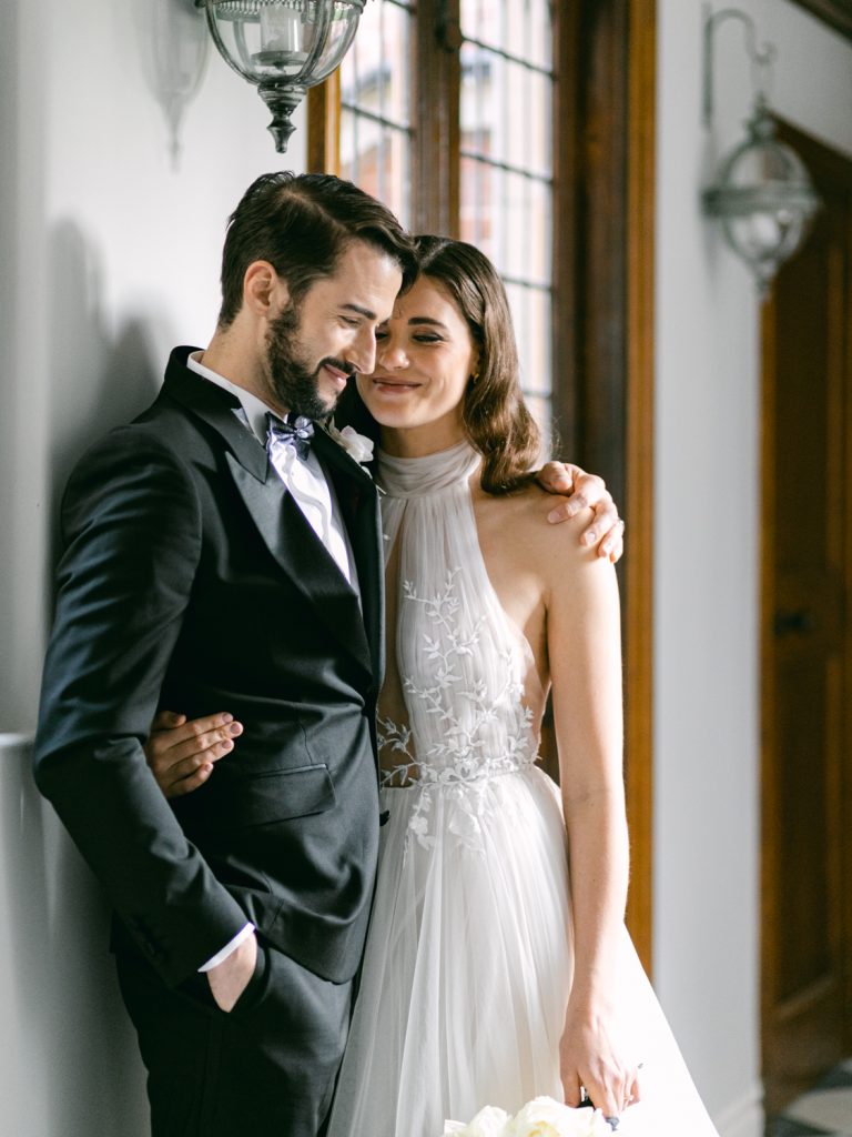 Bride and groom at Hawkstone Hall.