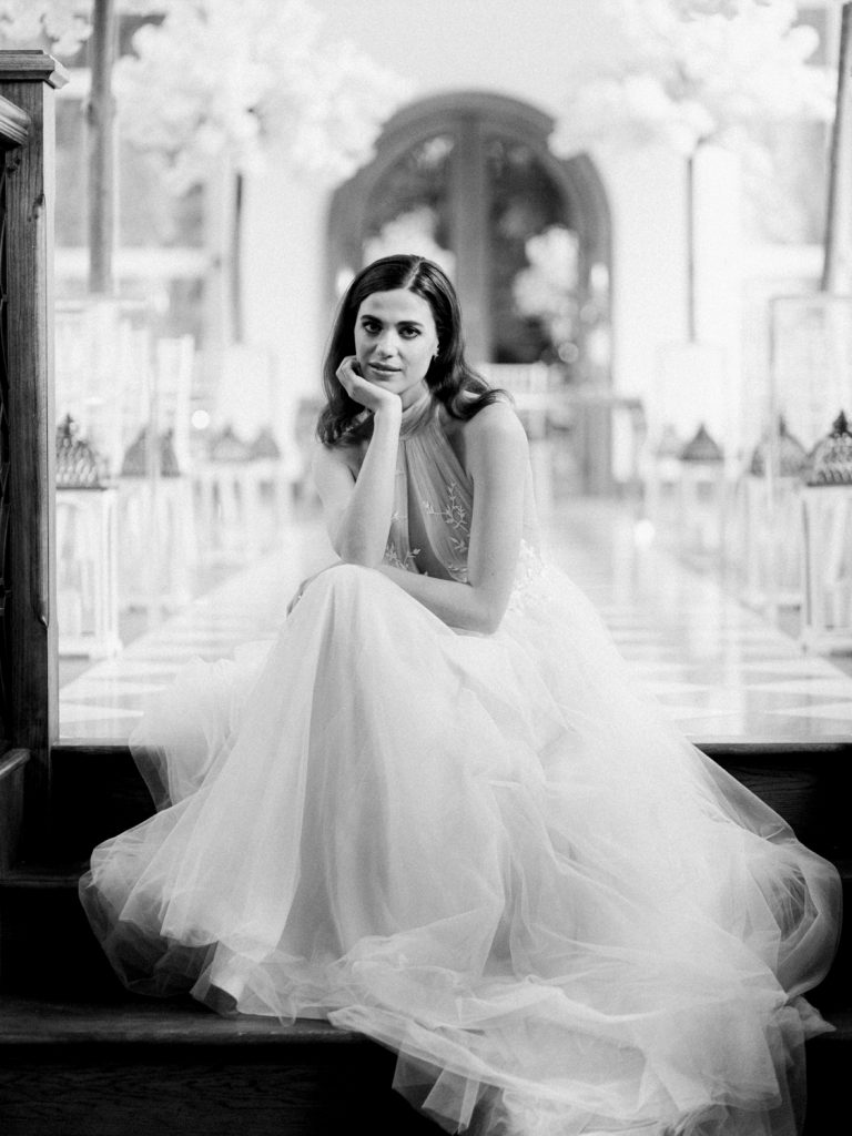 Bridal portrait at Hawkstone Hall, Shropshire.