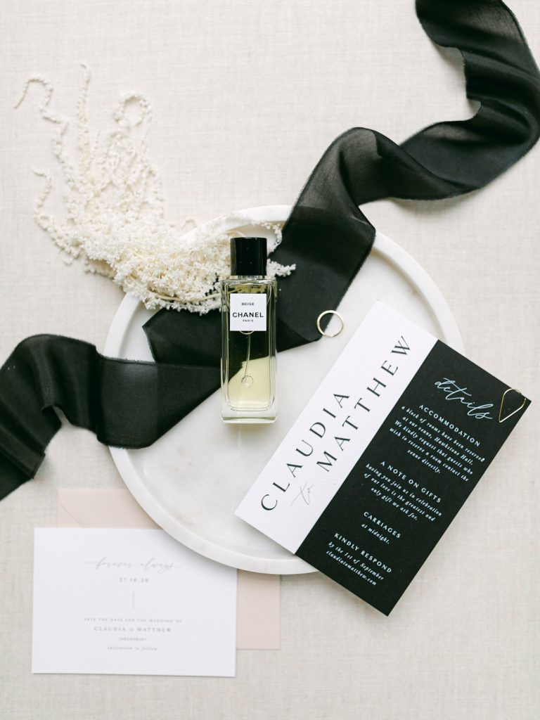 Monchrome wedding at Hawkstone Hall