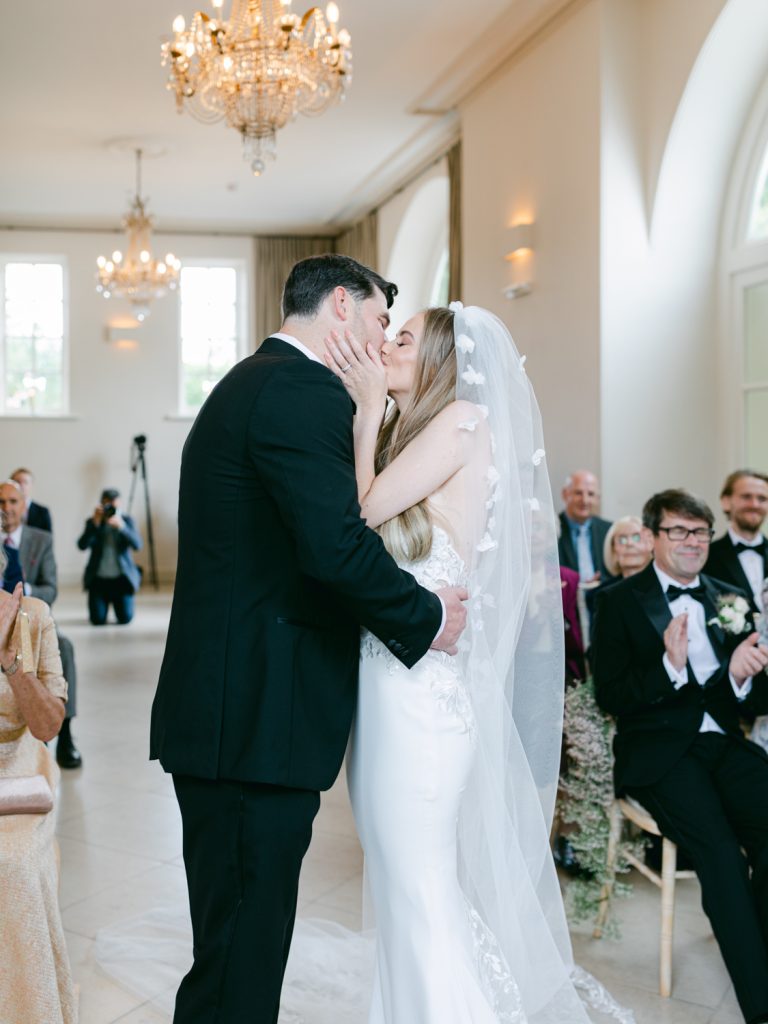 After the vows the couple kiss to seal the deal.