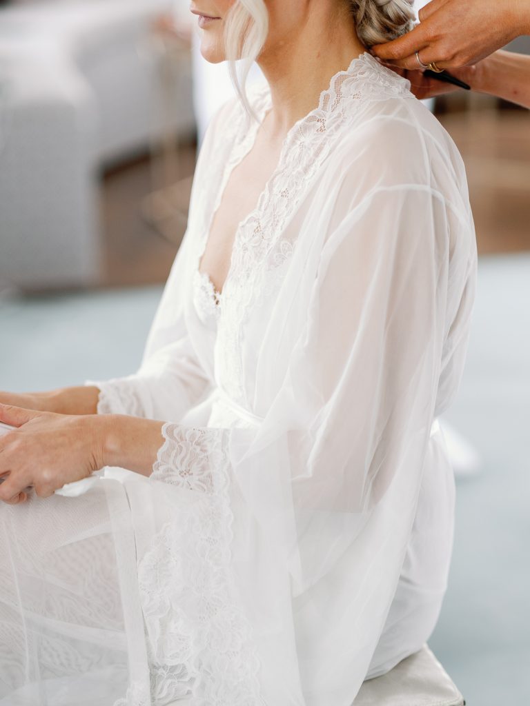 Bridal prep at Hawkstone Hall